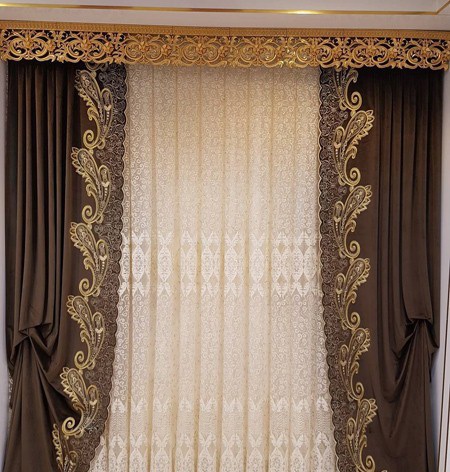 پرده های ارزان و زیبای توری طرح دار